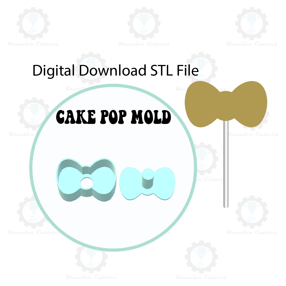 Kitty Bow Cake Pop Mold | Digital Download STL File