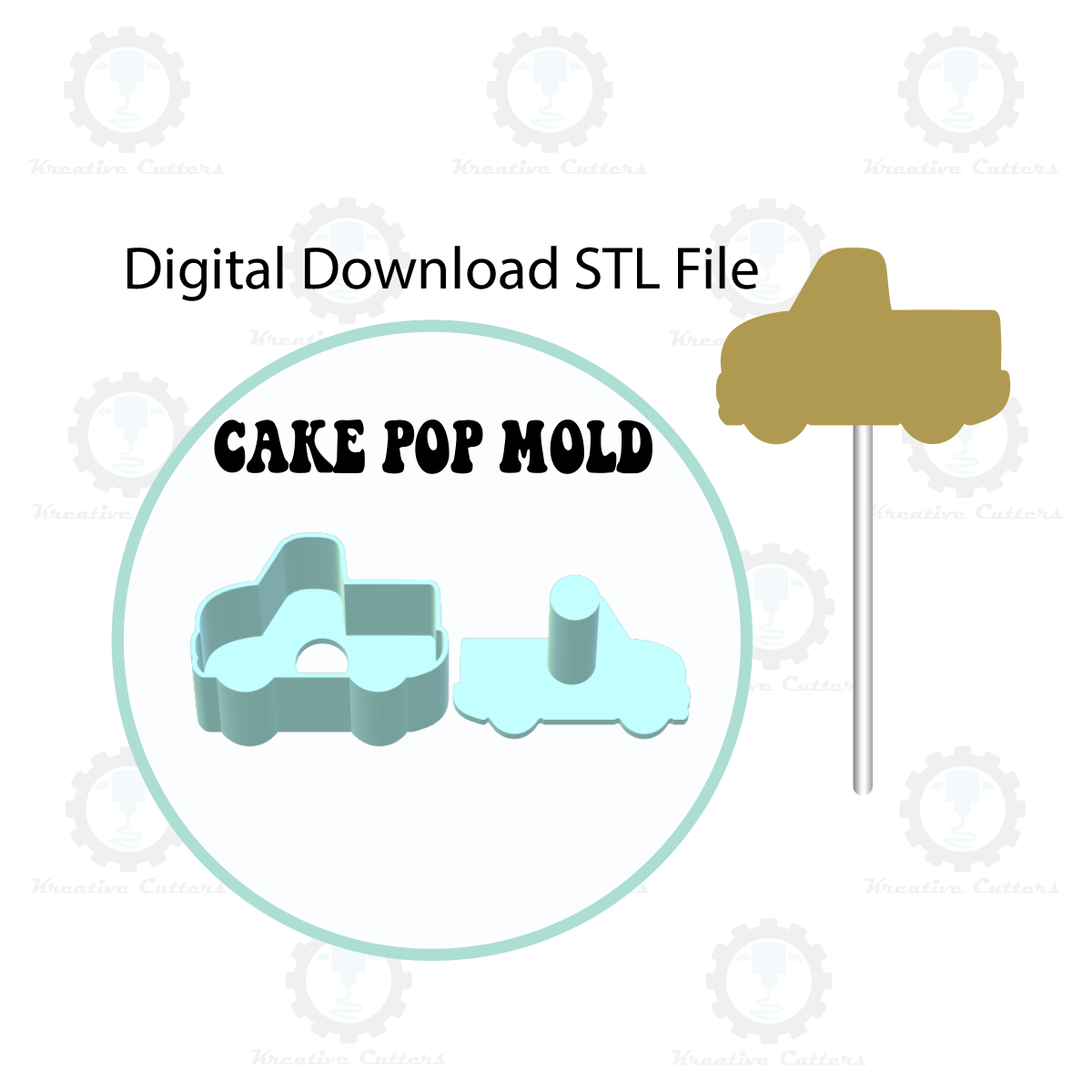 Truck Cake Pop Mold | Digital Download STL File