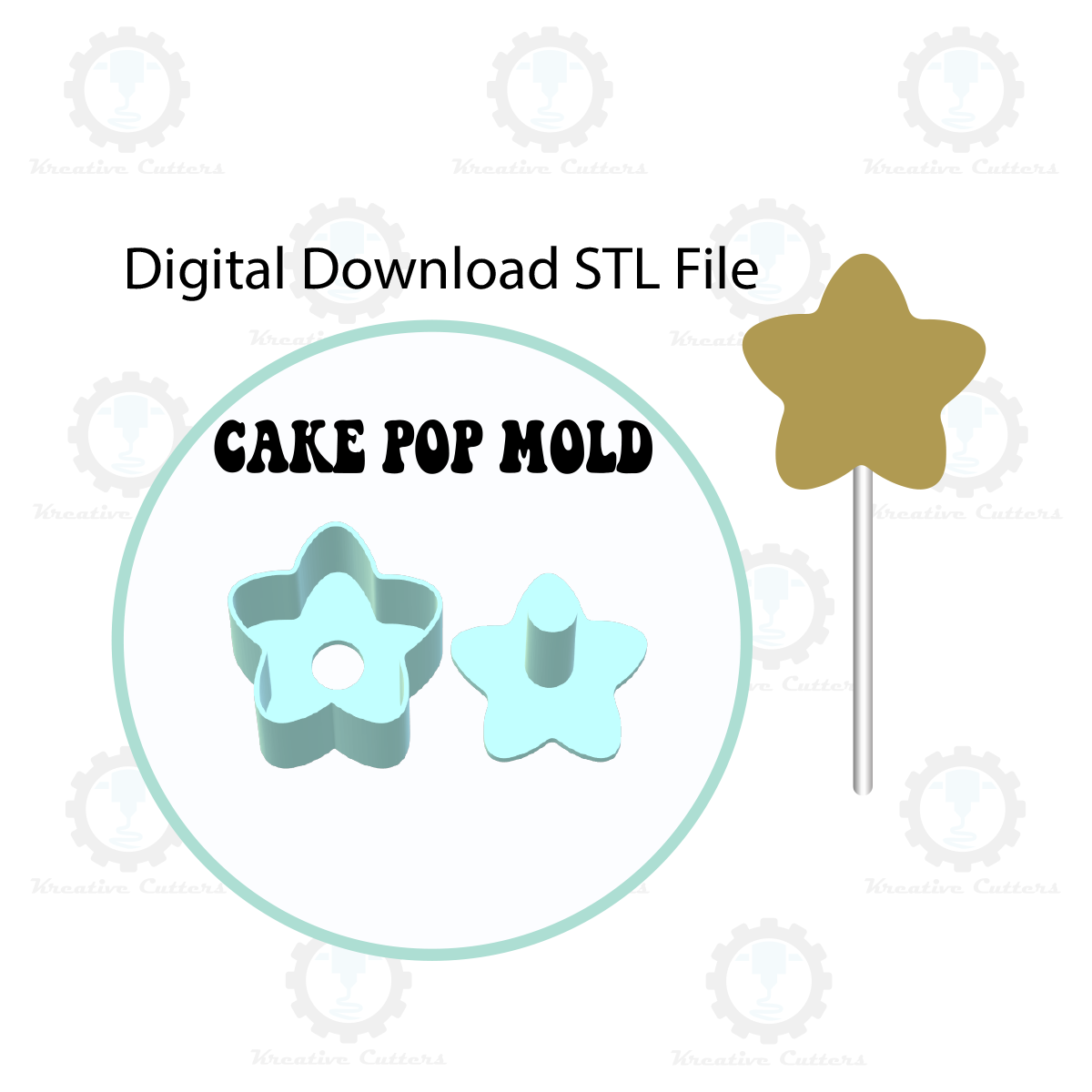 Star Cake Pop Mold | Digital Download STL File