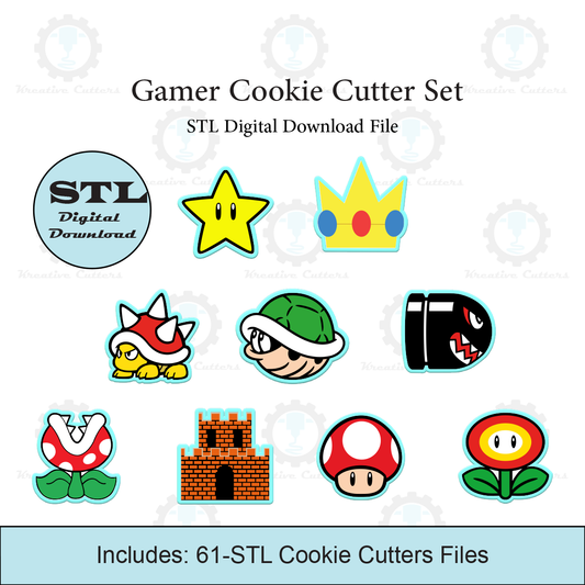 Gamer Cookie Cutter Set | STL File