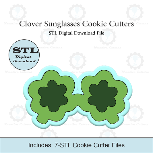 Clover Sunglasses Cookie Cutters | STL Files