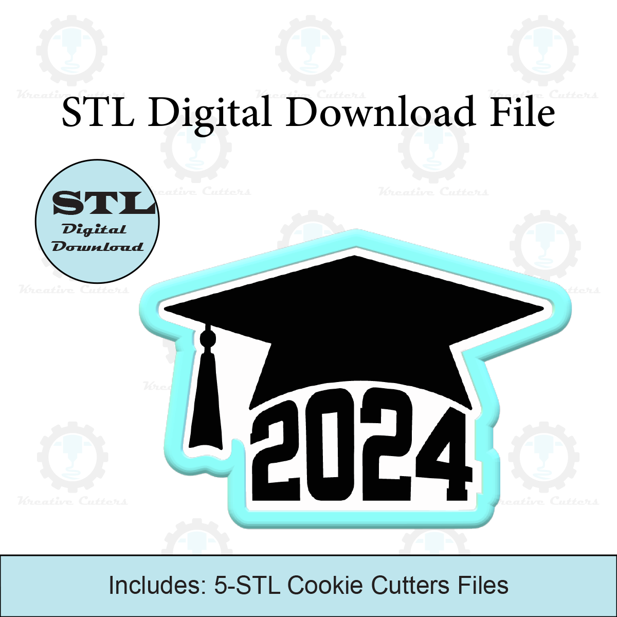 2024 Graduation Cap Cookie Cutters | STL File