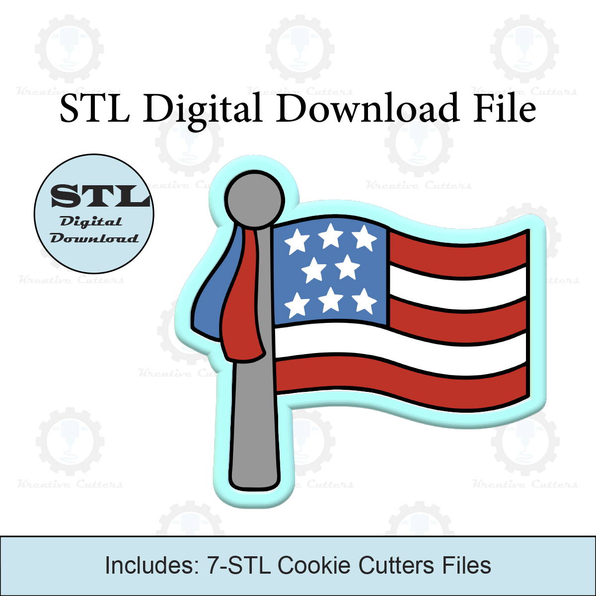 American Flag Cookie Cutters | STL File