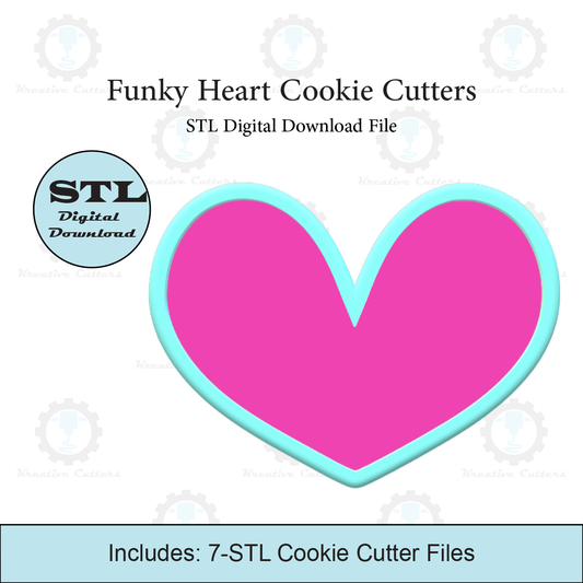 Funky Heart Cookie Cutters | STL Files