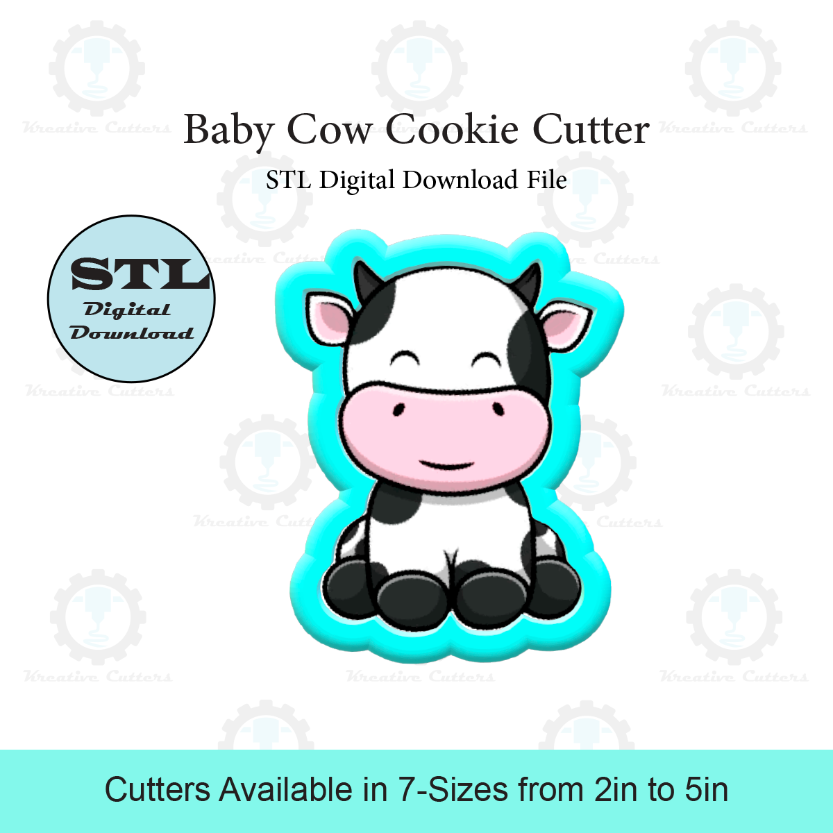 Baby Cow Cookie Cutter | STL File