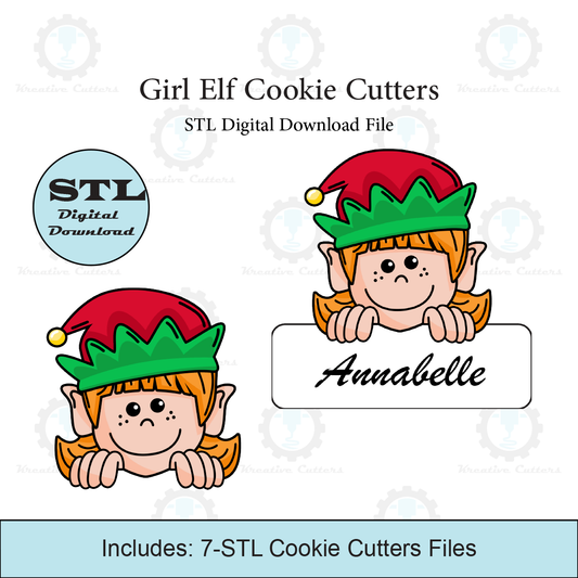 Girl Elf Cookie Cutter Set | STL File