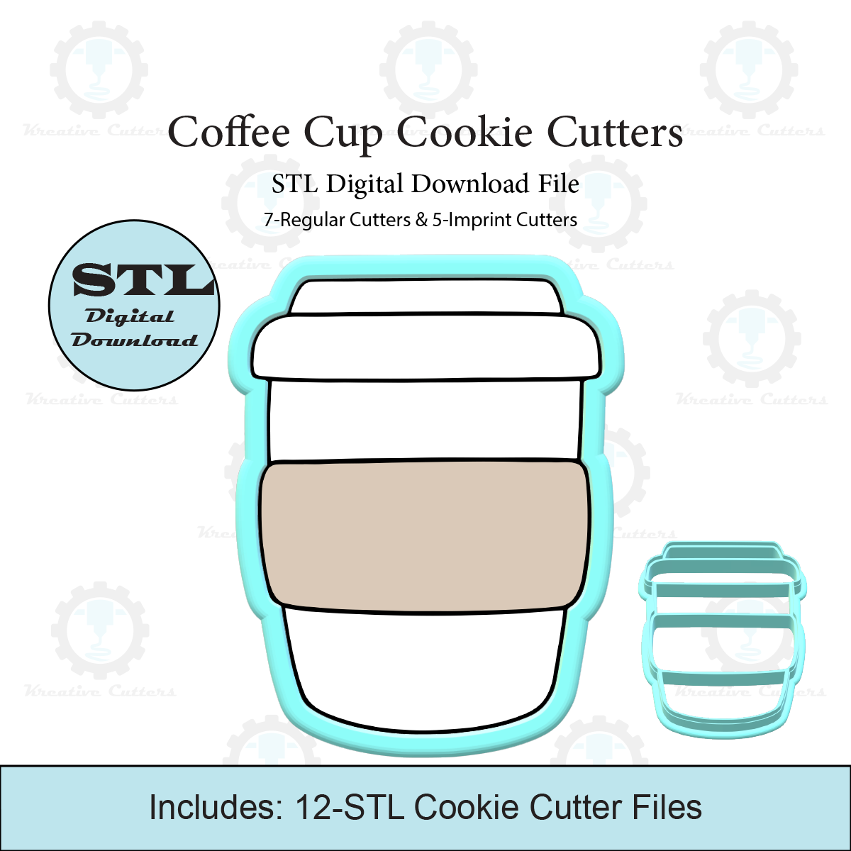 Coffee Cup Cookie Cutters | Standard & Imprint Cutters Included | STL Files