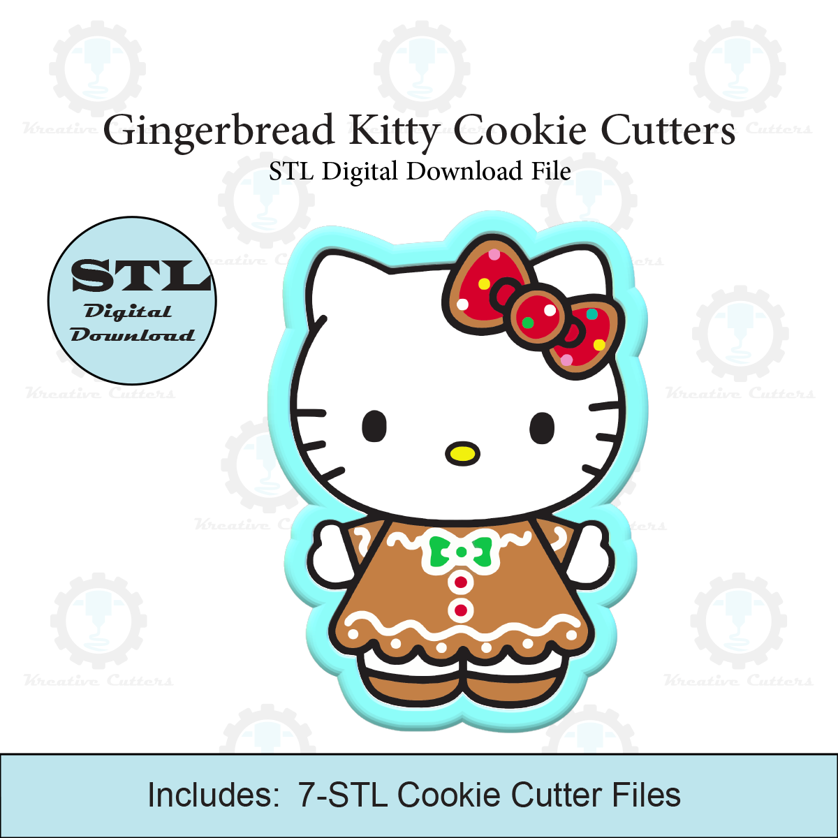 Gingerbread Kitty Cookie Cutters | STL File