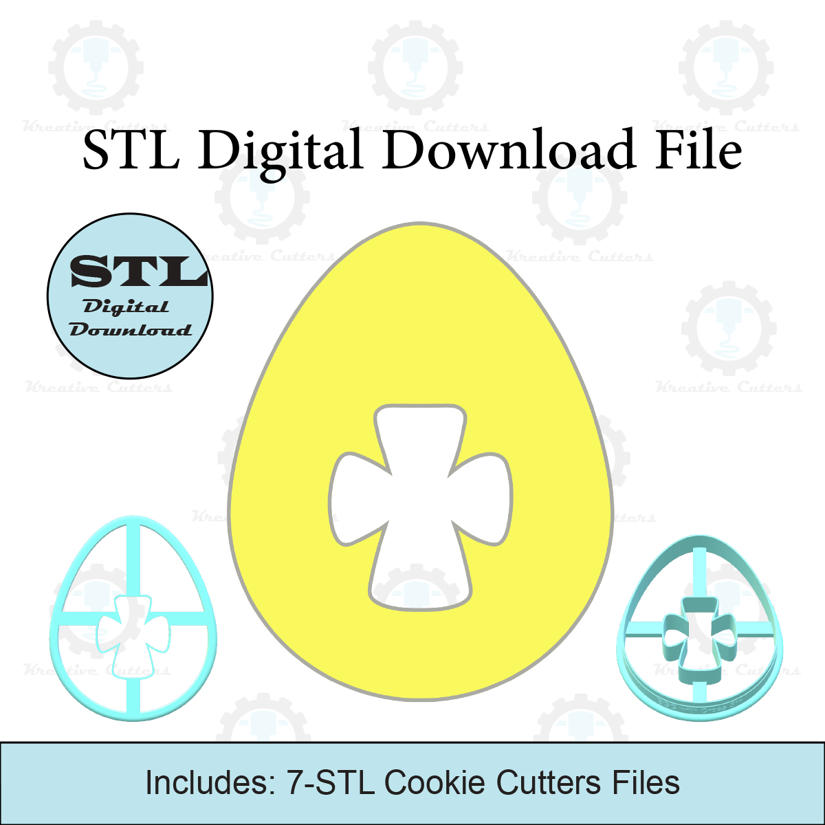 EGG with Cross Cutout Cookie Cutter | STL File
