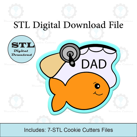 DAD Fishing Pole Cookie Cutters | STL File