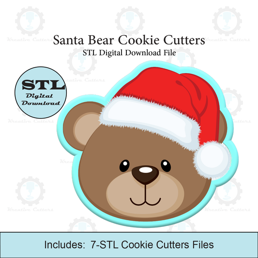 Santa Bear Cookie Cutters | STL File