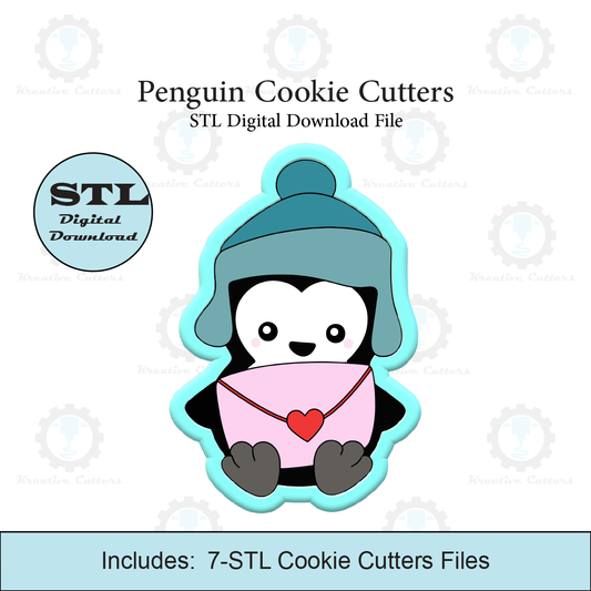 Valentines Penguin Cookie Cutters | STL File