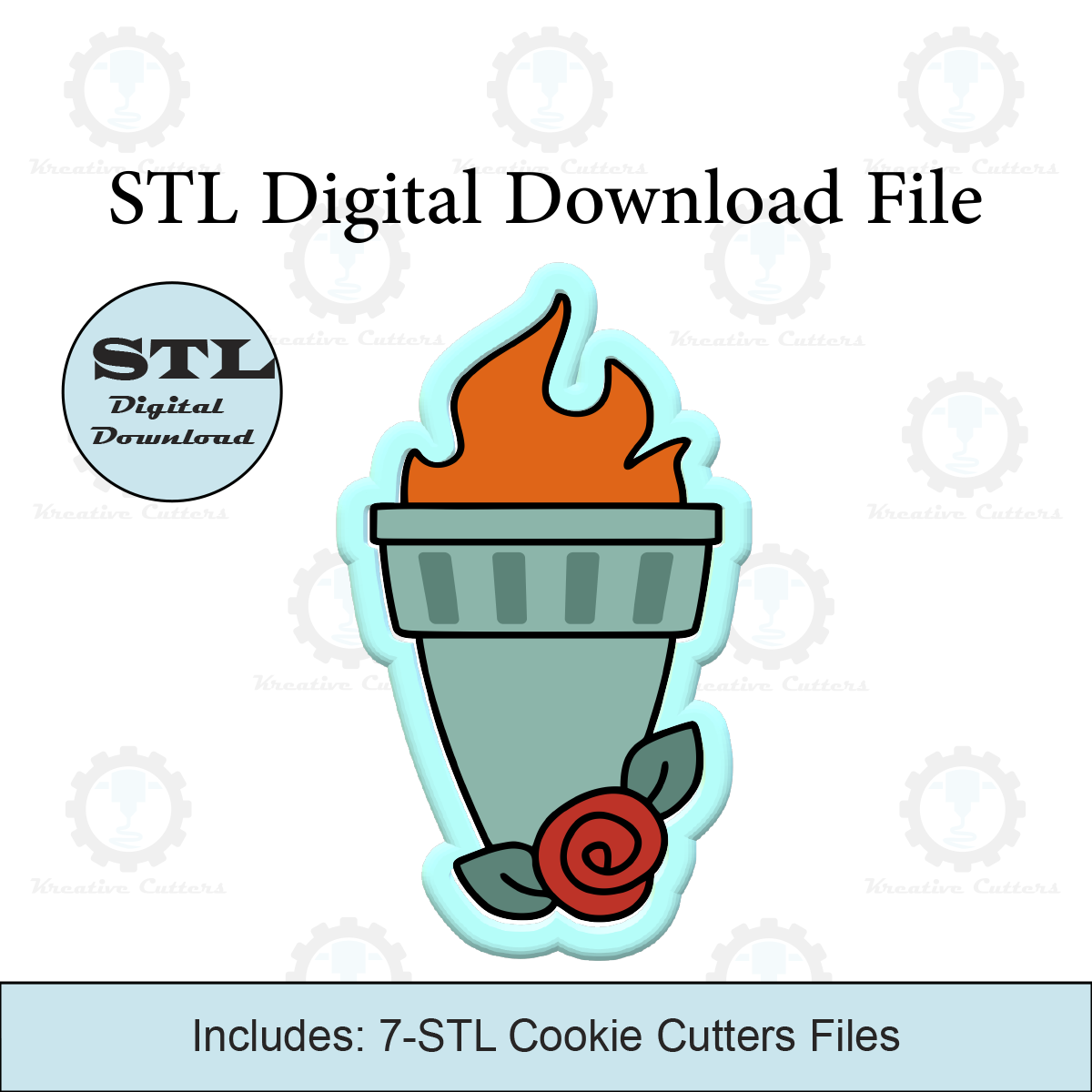Liberty Torch Cookie Cutter STL File | Kreative Cutters