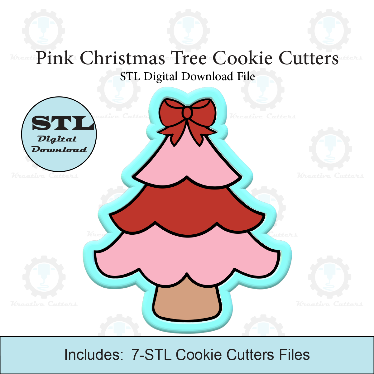 Pink Christmas Tree Cookie Cutter | STL File
