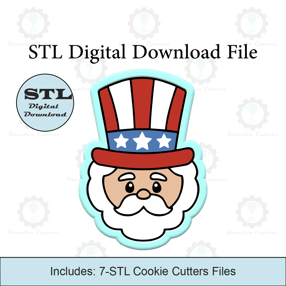 Uncle Sam Cookie Cutters | STL File