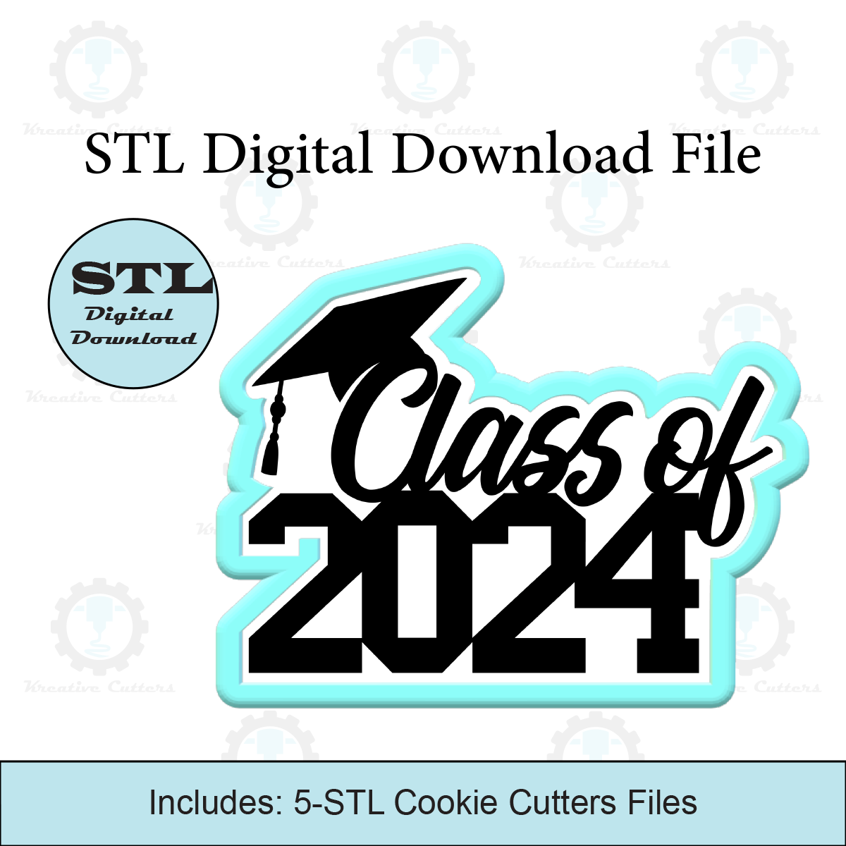 Class of 2024 Graduation Cookie Cutters | STL File