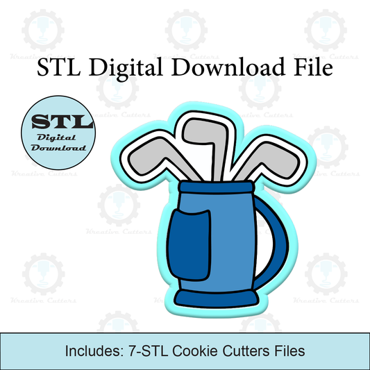 Golf Clubs Cookie Cutters | STL File