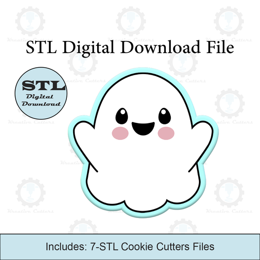 Halloween Cute Ghost Cookie Cutters | STL File