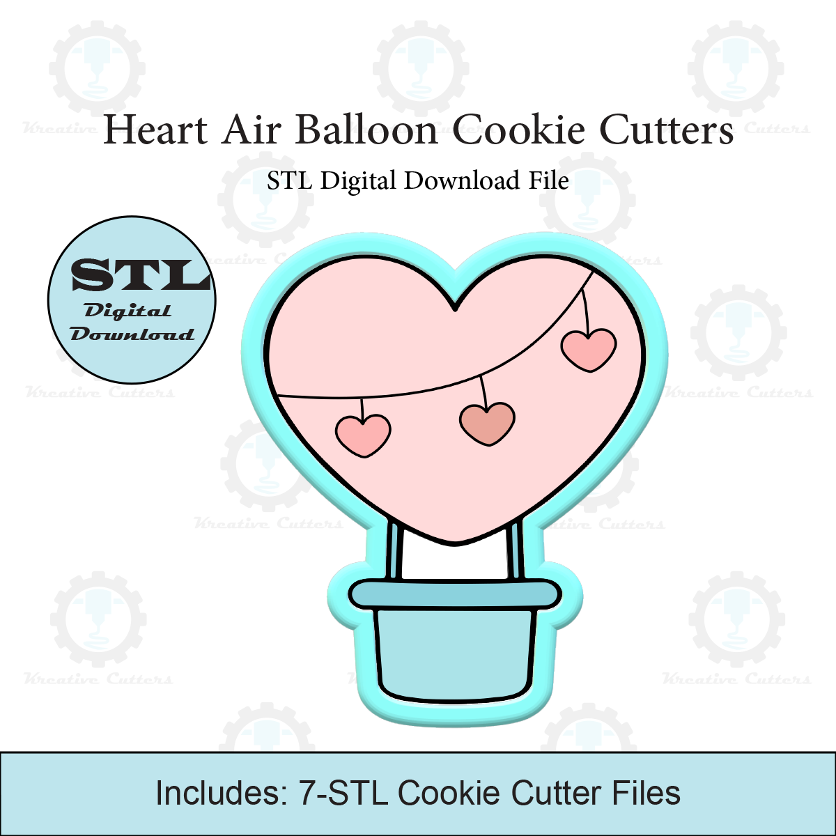 Heart Air Balloon Cookie Cutters | STL Files
