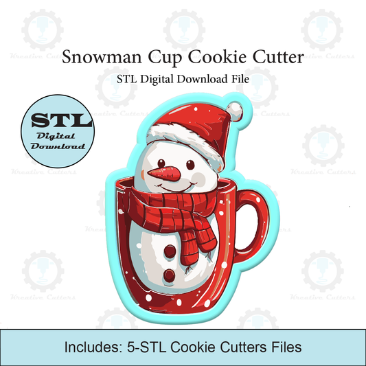 Snowman Cup Cookie Cutter | STL File