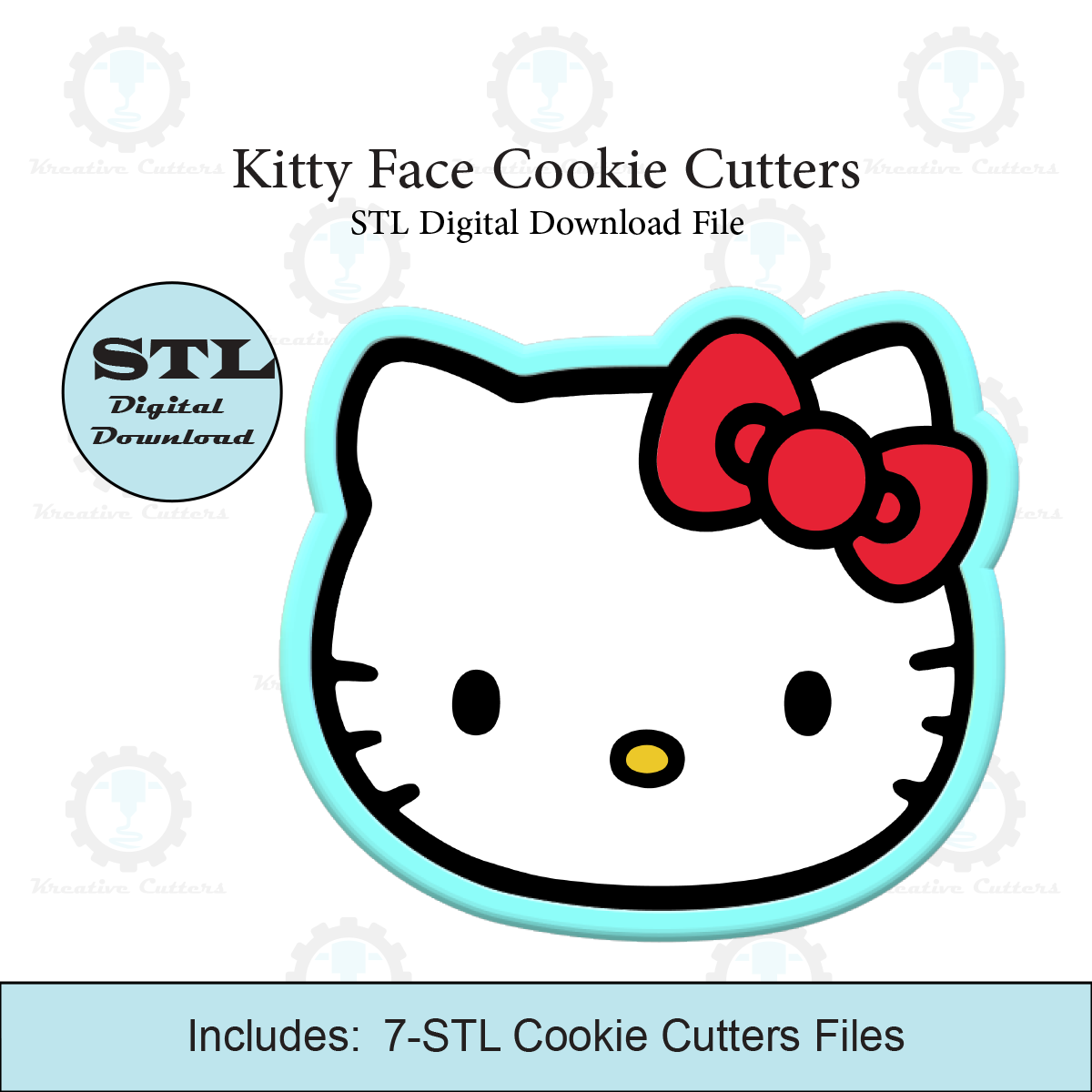 Kitty Face Cookie Cutters | STL File