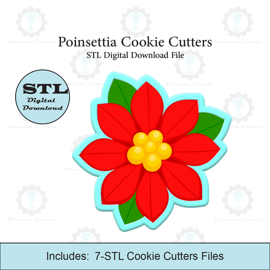 Poinsettia Cookie Cutters | STL File