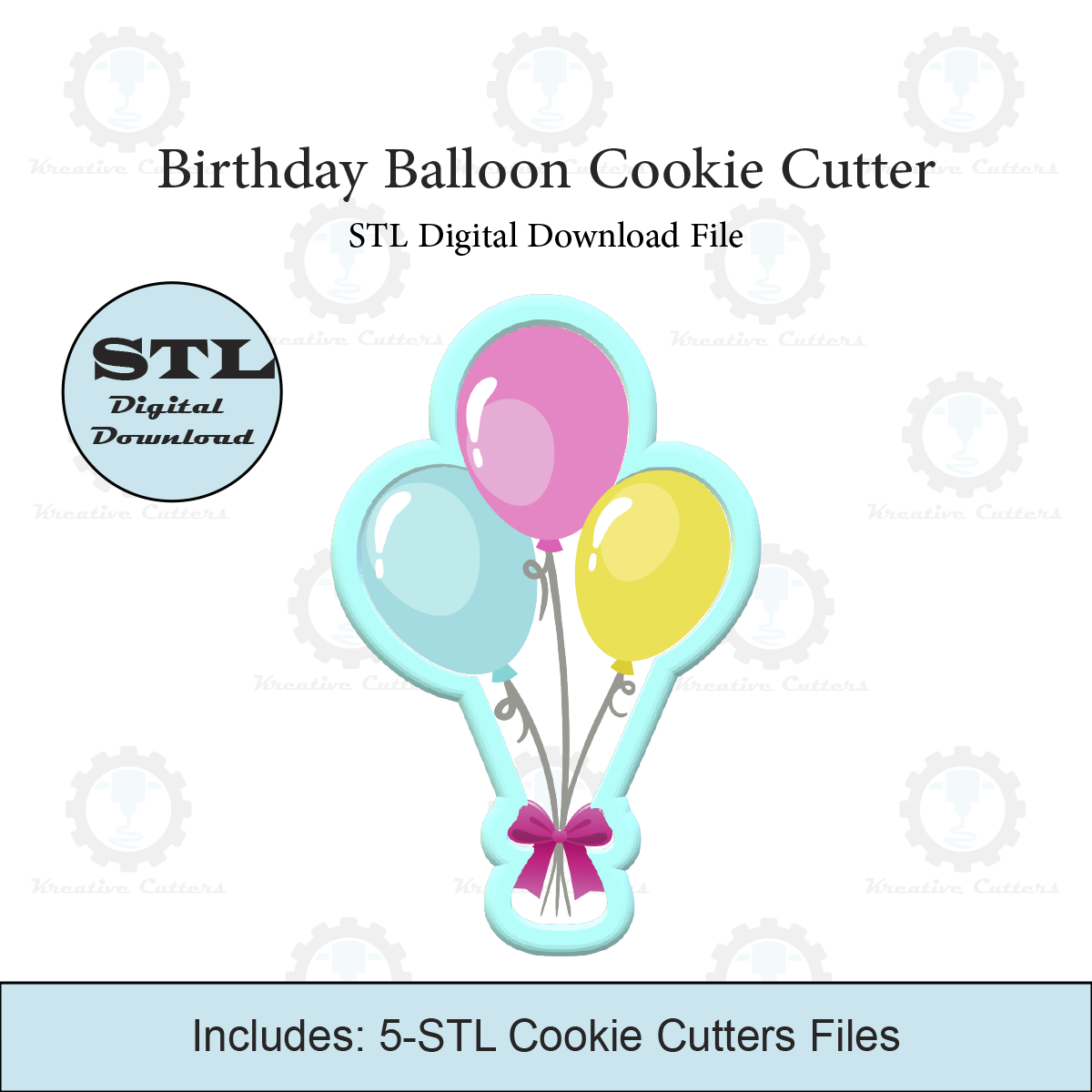Birthday Balloon Cookie Cutter | STL File
