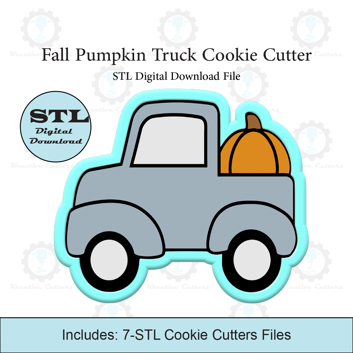 Fall Pumpkin Truck Cookie Cutter | STL File