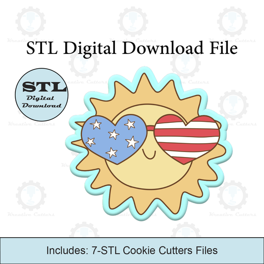 Sun with Glasses Cookie Cutters | STL File