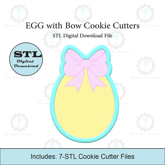Easter EGG with Bow Cookie Cutters | STL Files