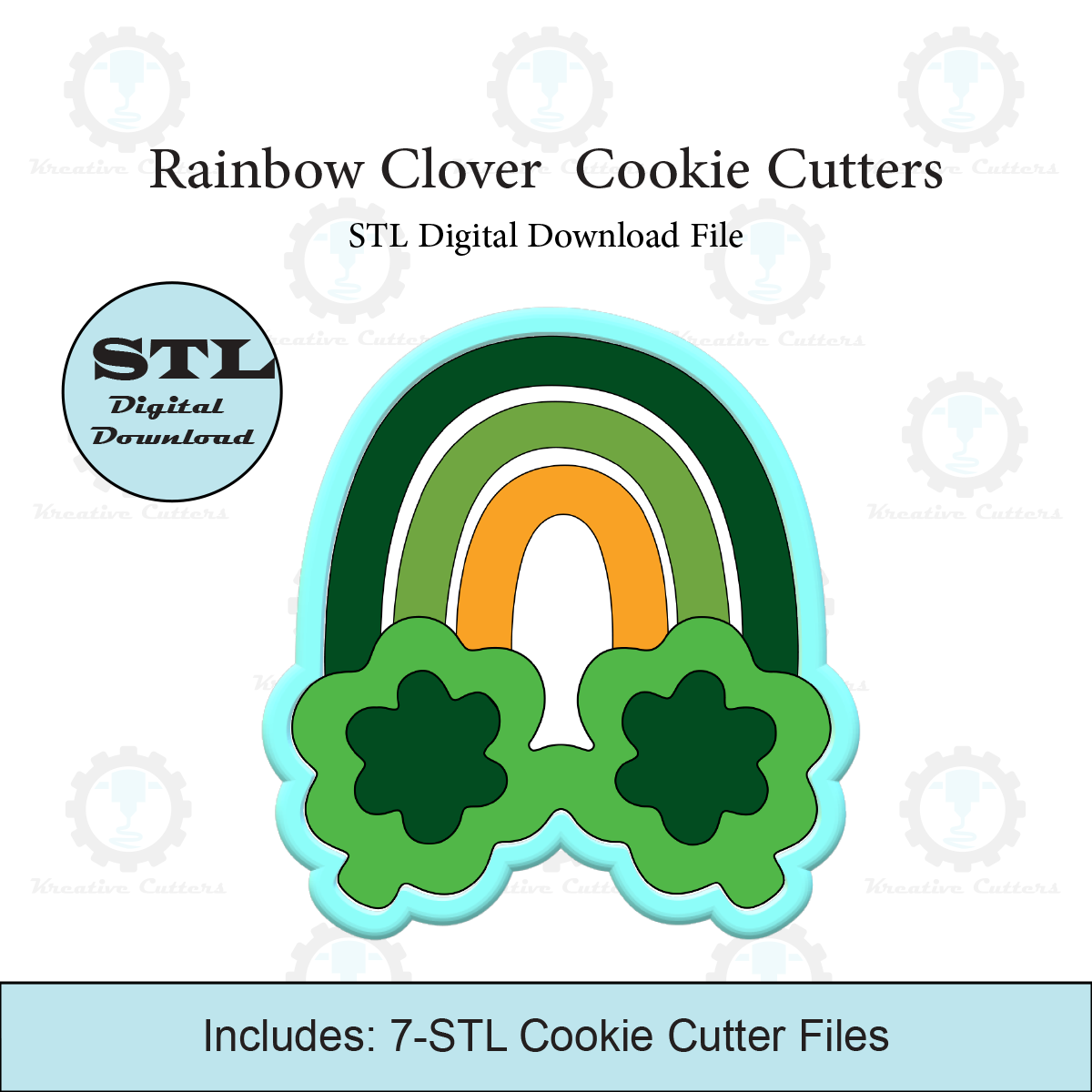 Rainbow Clover Sunglasses Cookie Cutters | STL Files