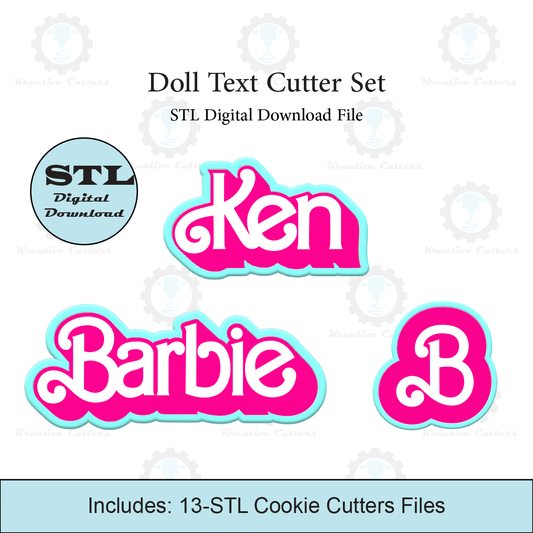 Doll Text Cookie Cutter Set | STL File