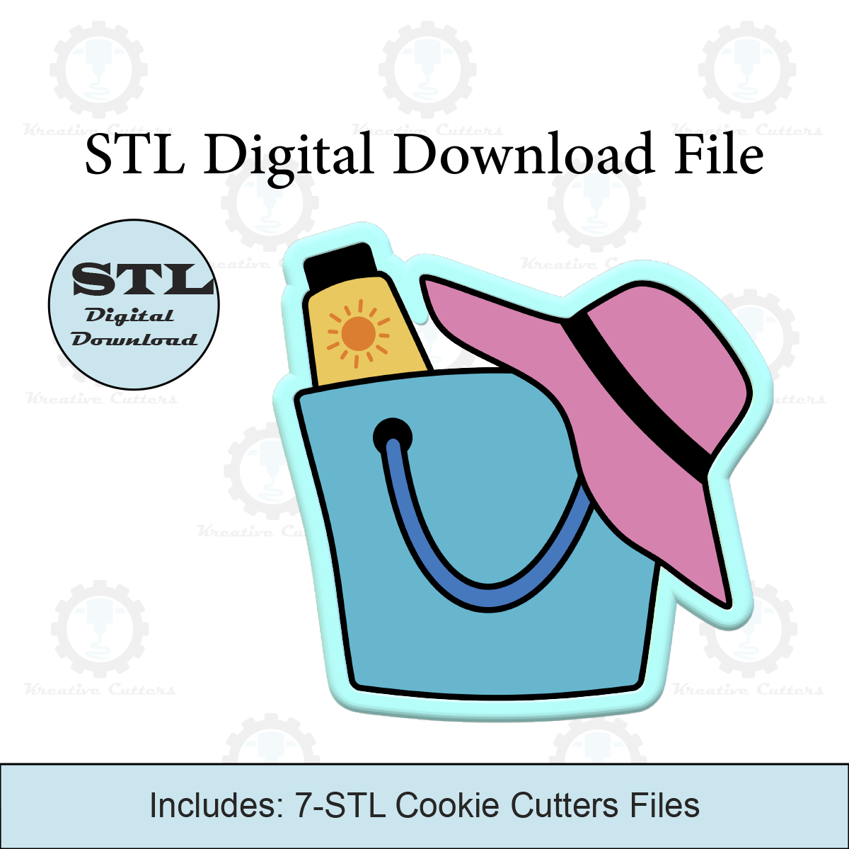 Beach Bag Cookie Cutters | STL File