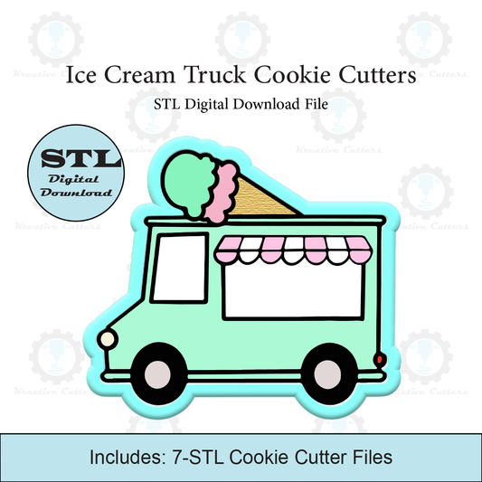 Ice Cream Truck Cookie Cutters | STL Files