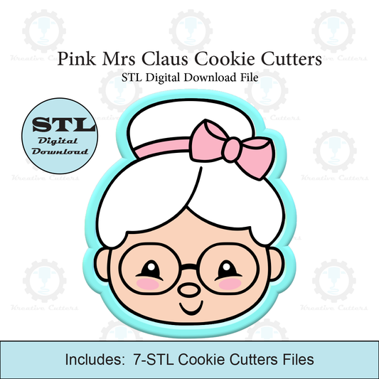 Pink Mrs Claus Cookie Cutter | STL File