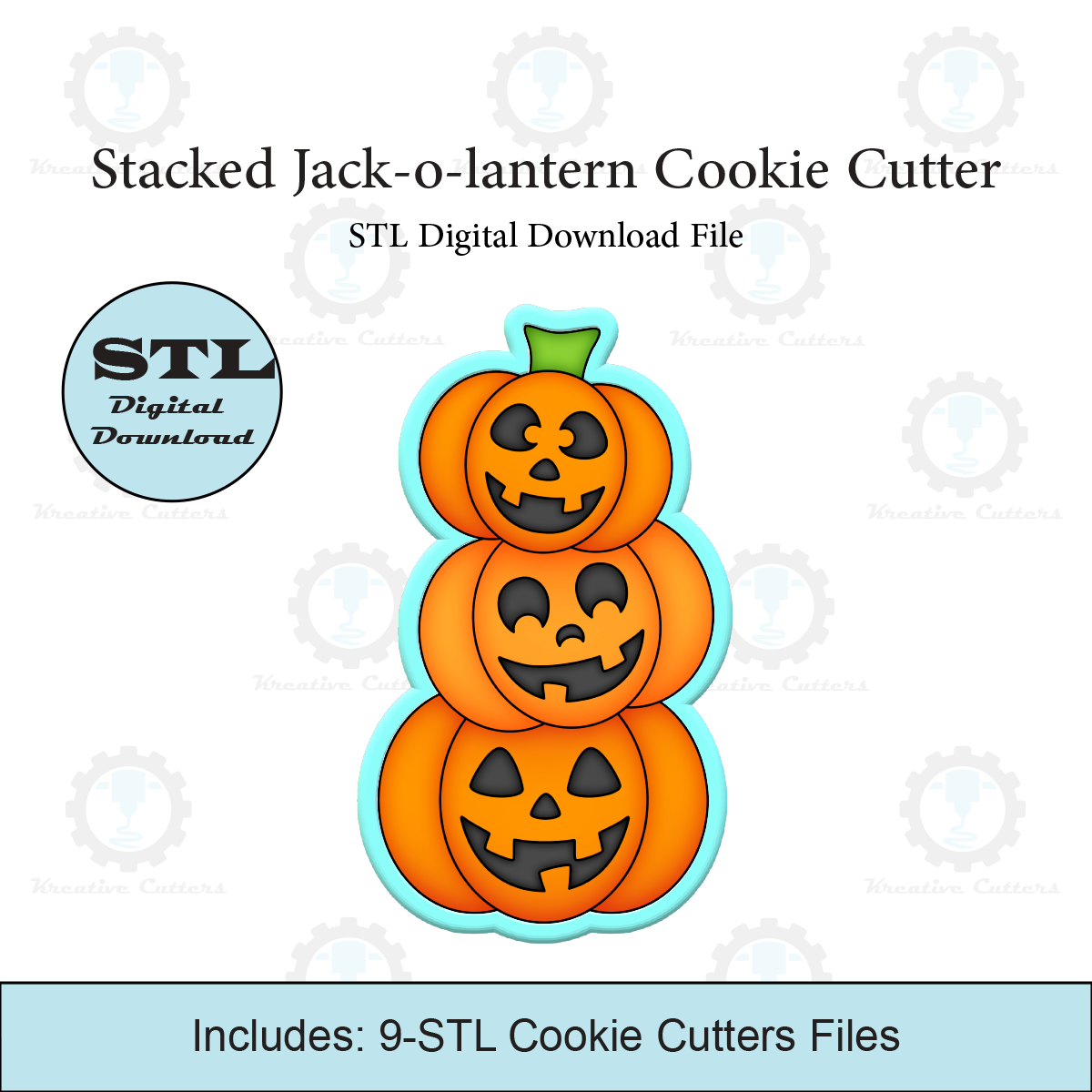 Stacked Jack-o-lantern Cookie Cutter | STL File