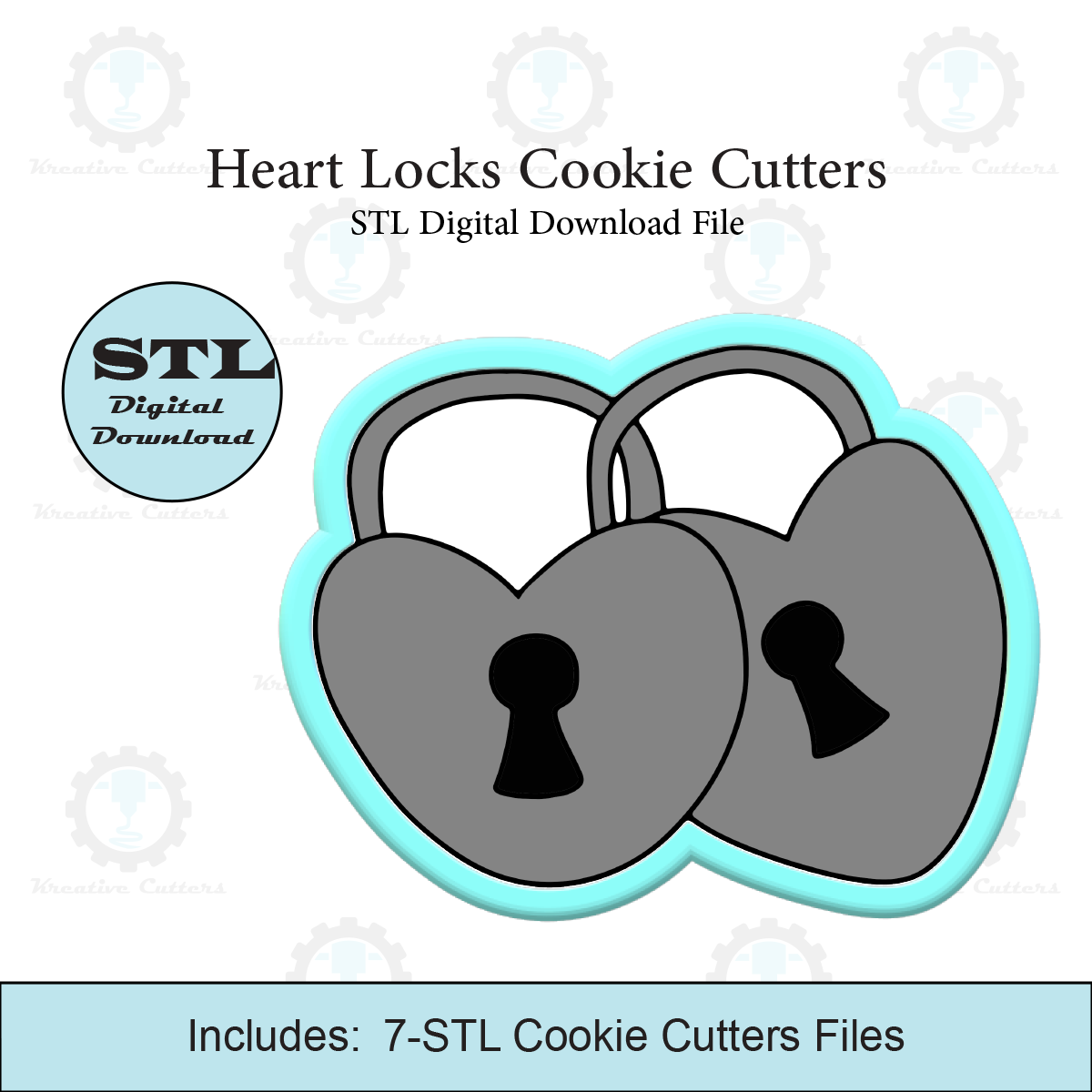 Heart Locks Cookie Cutters | STL Files