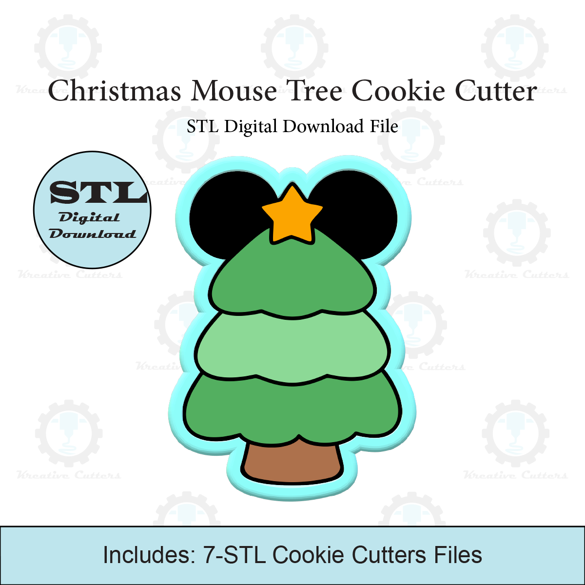 Christmas Mouse Tree Cookie Cutters | STL File