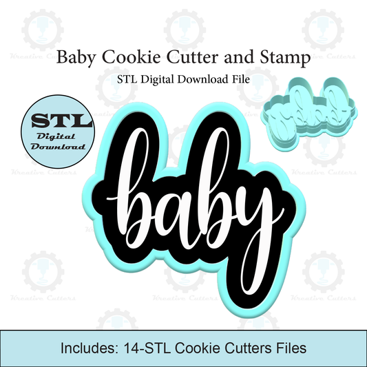 Baby Cookie Cutter with Stamp Cookie Cutter | STL File