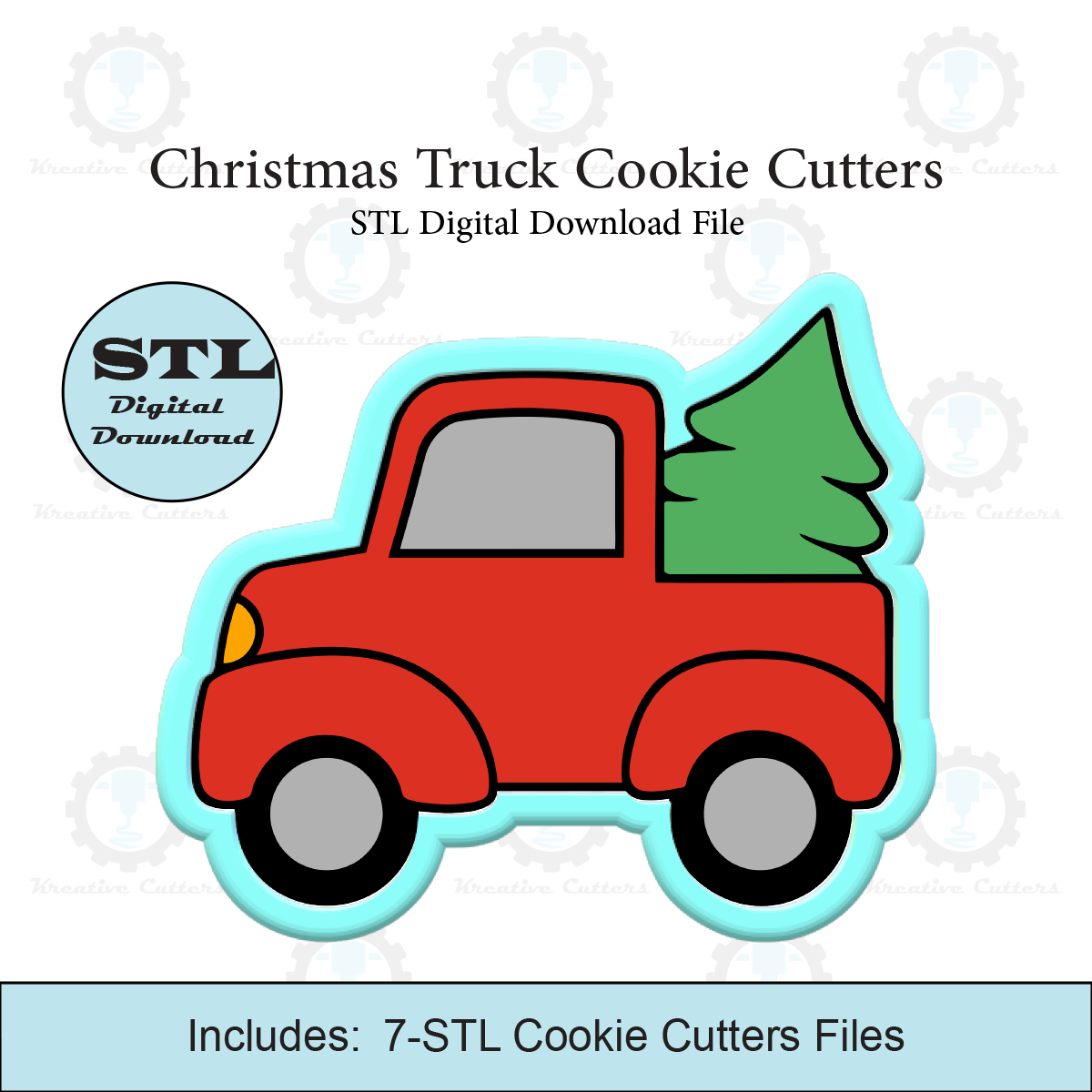 Christmas Truck Cookie Cutters | STL File