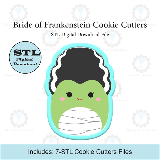 Bride of Frankenstein Squish Cookie Cutter | STL File