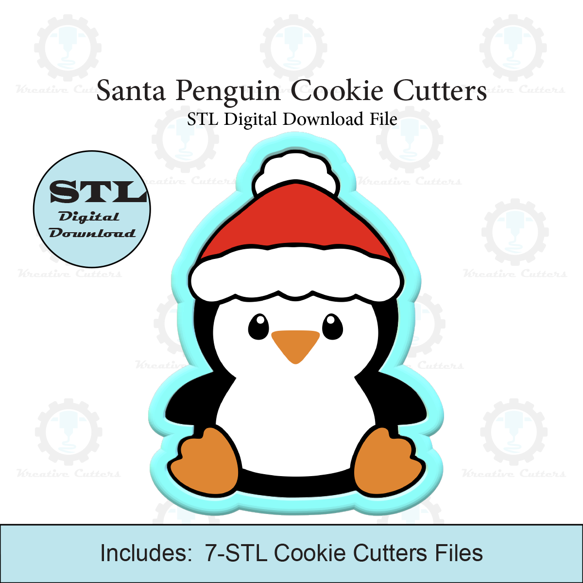 Santa Penguin Cookie Cutters | STL File
