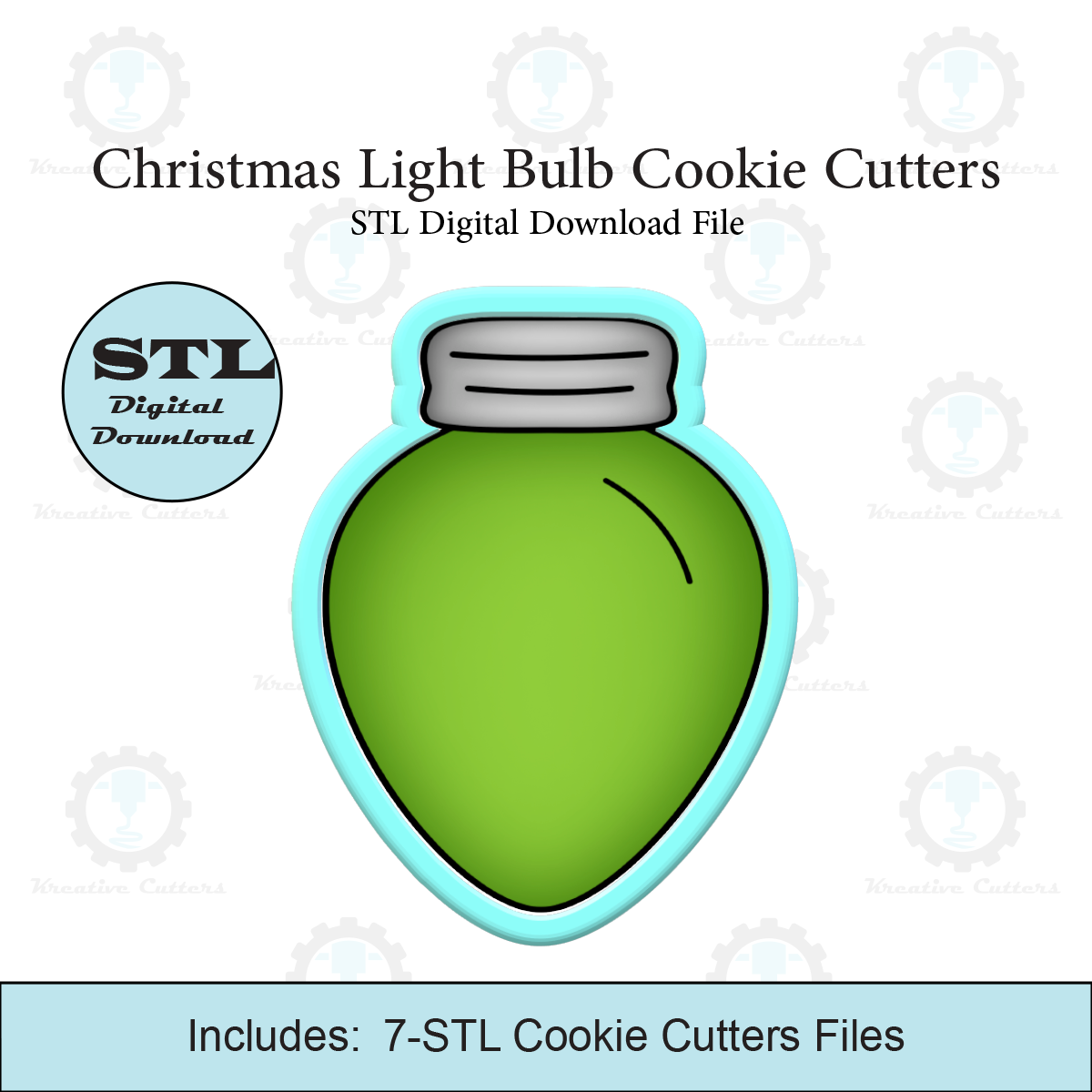 Christmas Light Bulb Cookie Cutters | STL File