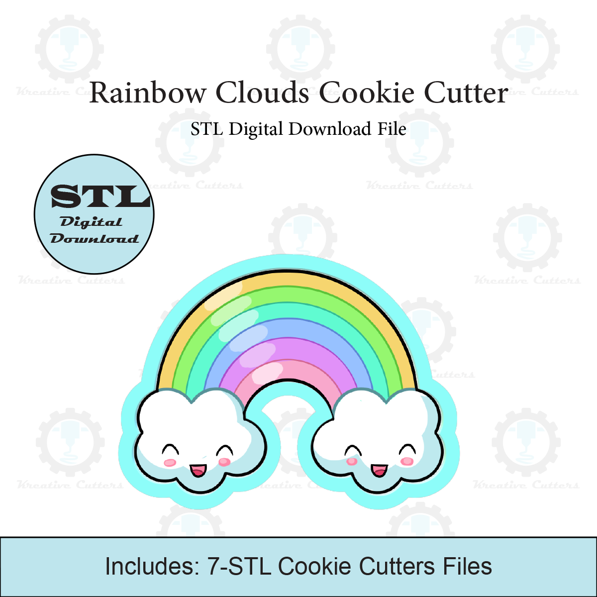 Rainbow Clouds Cookie Cutter | STL File