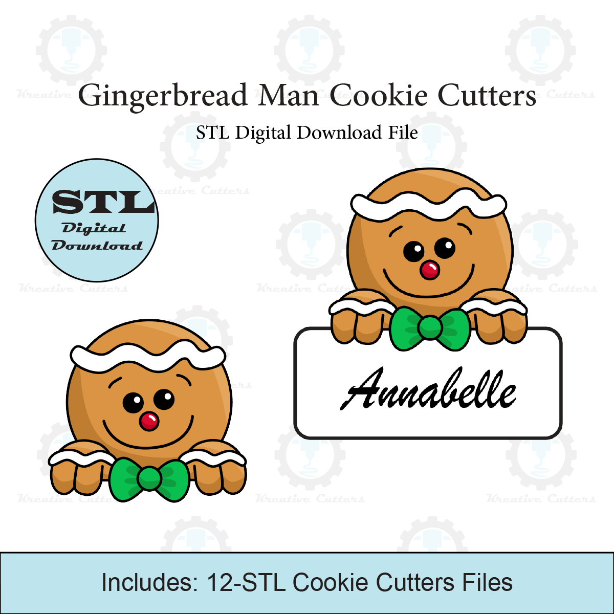 Gingerbread Man Cookie Cutter Set | STL File