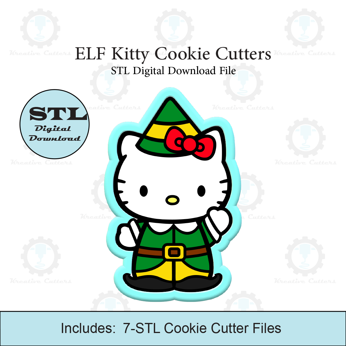 Elf Kitty Cookie Cutters | STL File