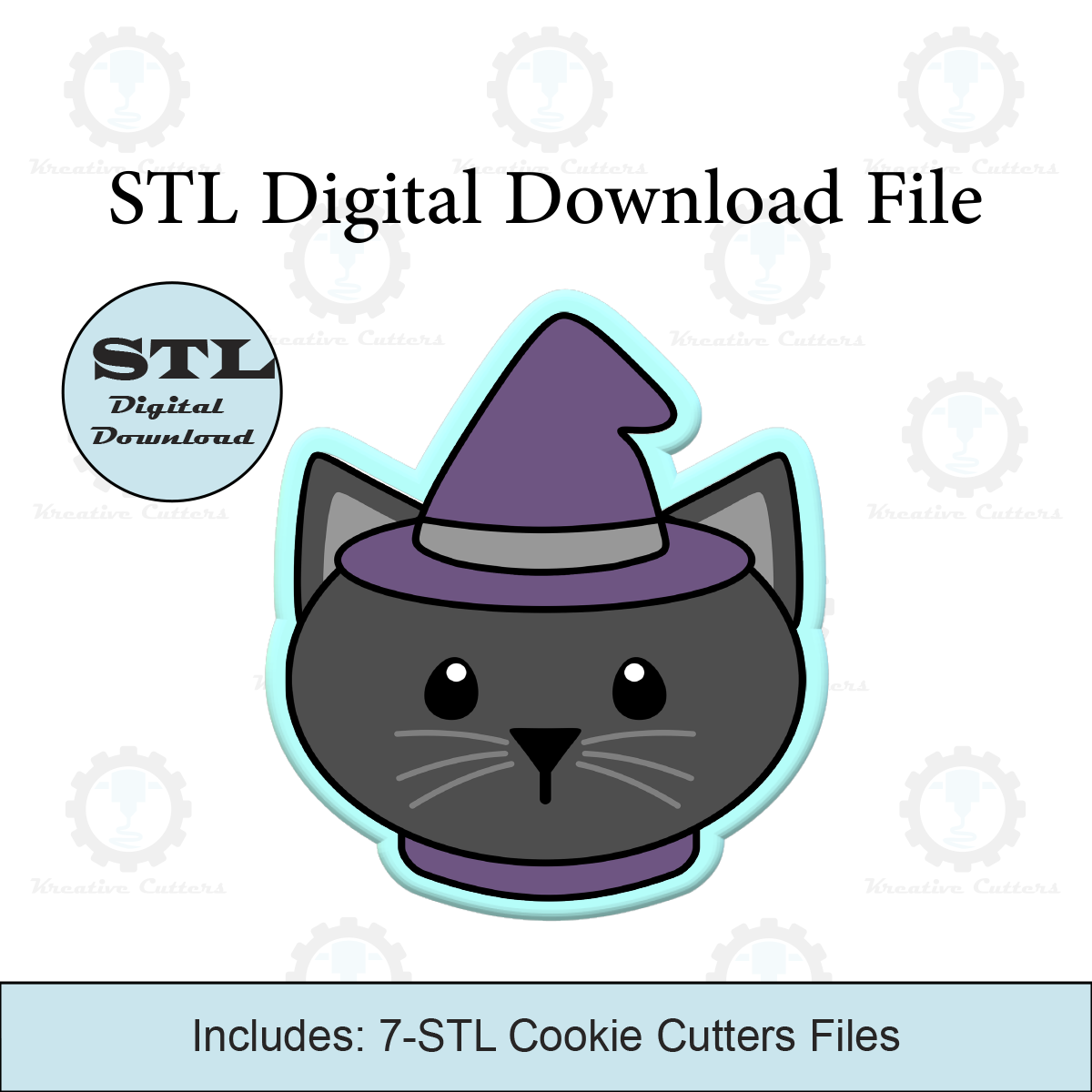 Halloween Cat Witch Cookie Cutters | STL File