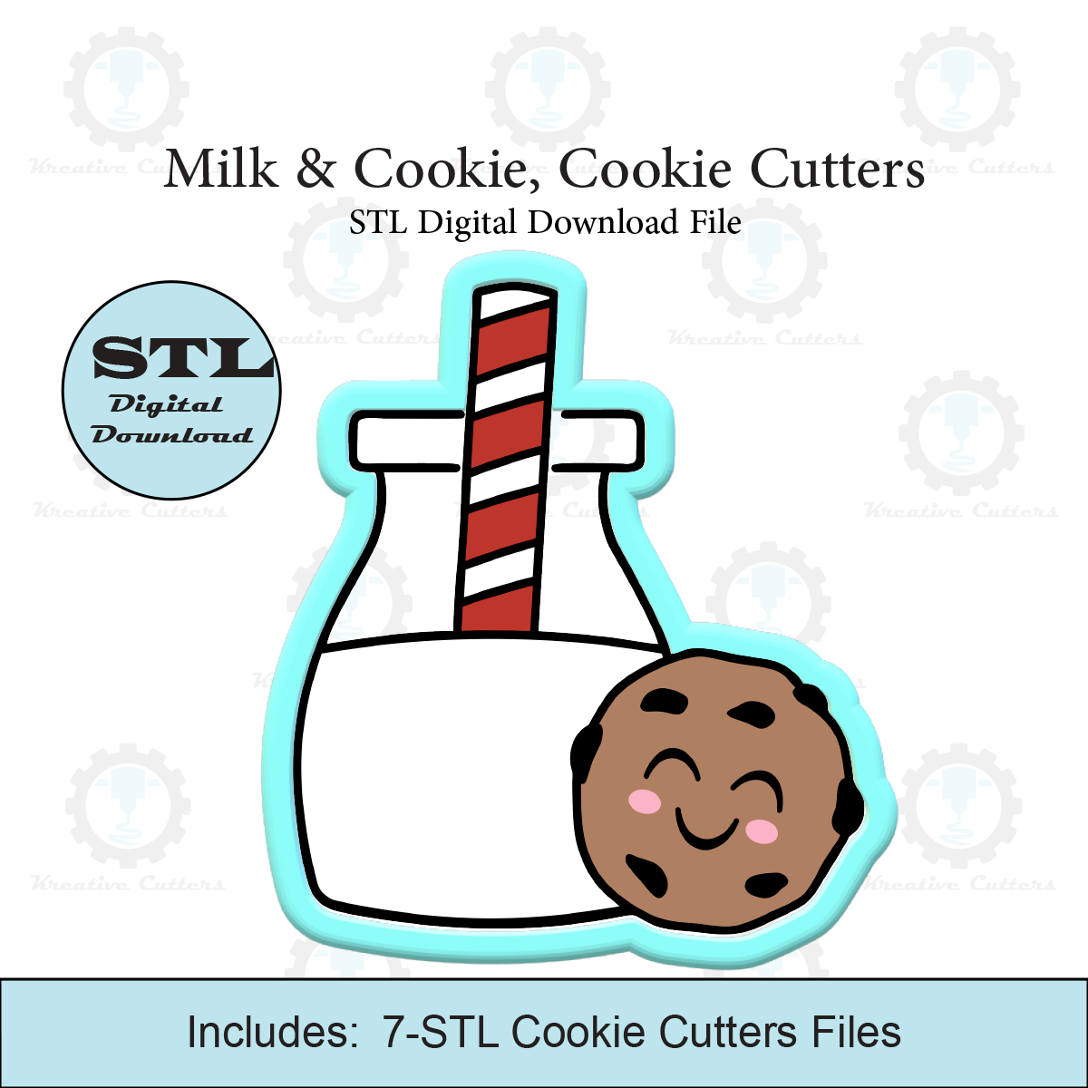 Milk & Cookie, Cookie Cutter | STL File