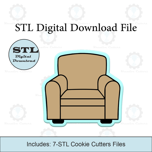 Arm Chair Cookie Cutters | STL File