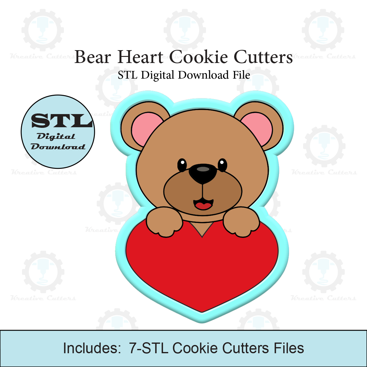 Bear Heart Cookie Cutters | STL File